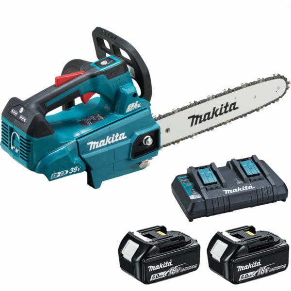 Makita DUC306 Twin 18v LXT Cordless Top Handle Chainsaw 300mm 2 x 5ah Li-ion Charger