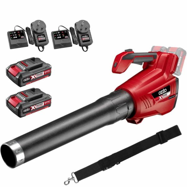Ozito PXCJBLS 36v Cordless Brushless Jet Garden Leaf Blower 2 x 2ah Li-ion Twin Battery Charger