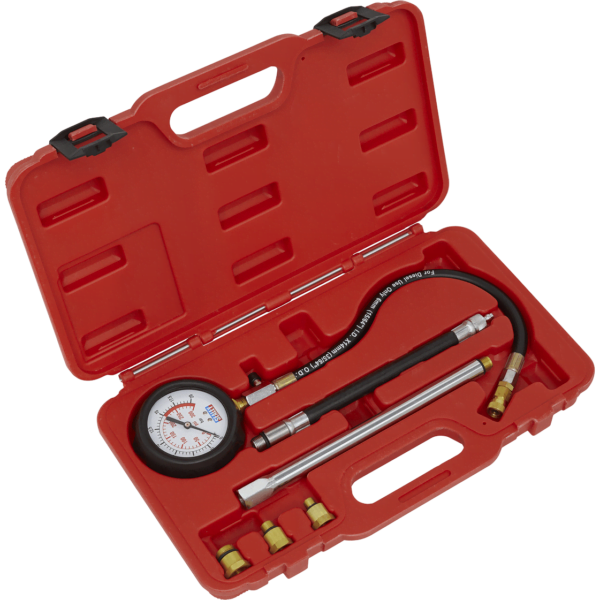 Sealey VSE300D 6 Piece Petrol Engine Compression Tester Deluxe Kit