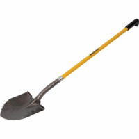 Roughneck Long Handle Serrated Edge Round Shovel