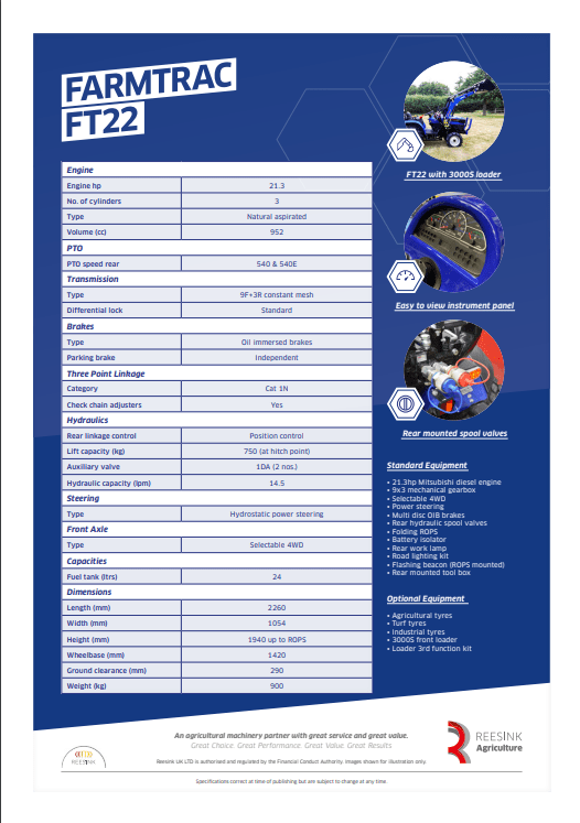 Farmtrac FT22 Compact Tractor