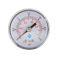 0-100psi/0-7bar High Accuracy Axial Pressure Gauge, Stainless Iron Case, Bottom Mount 1/8 BSPT, Air Pressure Gauge Water Pressure Gauge Hydraulic