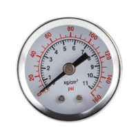 0-160psi/0-11bar Axial Pressure Gauge, Stainless Iron Housing, 1/8 npt Bottom Mount, Air Pressure Gauge Water Pressure Gauge Hydraulic Pressure Gauge