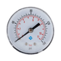 0-300psi/0-20bar Axial Pressure Gauge, Stainless Iron Housing, Bottom Mount 1/4 bspt, Air Pressure Gauge Water Pressure Gauge Hydraulic Pressure