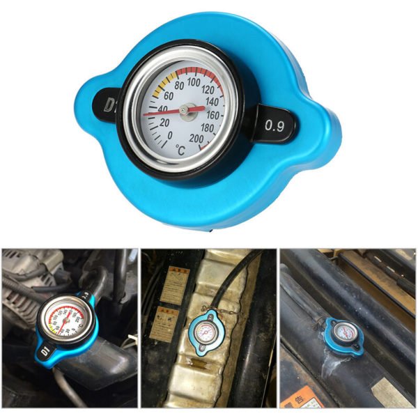 0.9 Bar Thermostatic Radiator Cap Cover with Water Temp Temperature Gauge for Truck Forklift Trailer