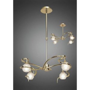 09-diyas - Dali Convertible Pendant Lamp Semi-telescopic ceiling lamp 4 Bulbs G9, polished brass