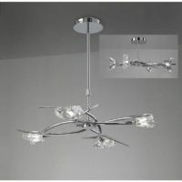 09-diyas - Eclipse Convertible Telescopic Semi-Ceiling Light 4 Bulbs G9, Polished Chrome