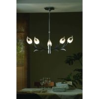 09-diyas - Hollet Telescopic Pendant Light 6 G9 Bulbs, Polished Chrome/Wenge