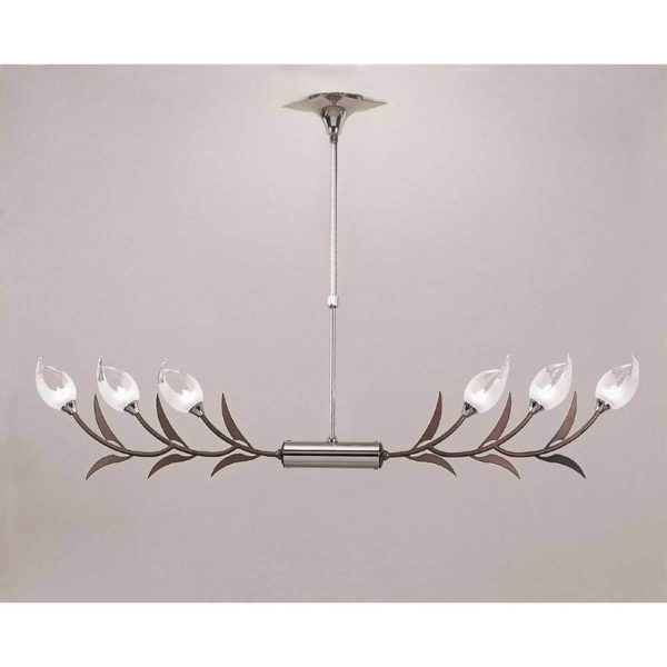 09-diyas - Hollet telescopic suspension Line 6 G9 bulbs, polished chrome/Wenge