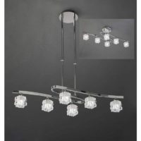 09-diyas - Ice Semi-Flush Convertible telescopic 6 G9 eco bulbs, polished chrome