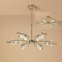 09-diyas - Kromo Convertible Telescopic Semi-Ceiling Light 6 Bulbs G9, antique brass