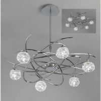 09-diyas - Maremagnum Semi-Flush Convertible Telescopic 6 G9 Bulbs, Polished Chrome