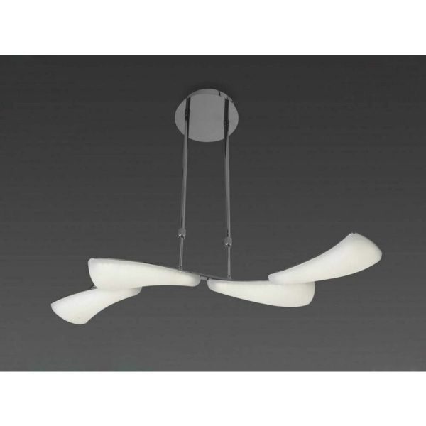 09-diyas - Mistral telescopic pendant light 24W led Line 3000K, 2160lm, polished chrome/frosted acrylic