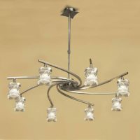 09-diyas - Rosa Del Desierto telescopic suspension 8 G9 bulbs, antique brass