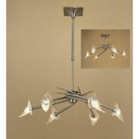 09-diyas - Suspension Flavia Convertible Semi Telescopic Round Ceiling 6 Bulbs G9, antique brass