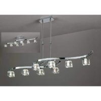 09diyas - Cuadrax Convertible Telescopic Semi-Ceiling Light 8 Bulbs G9, Polished Chrome