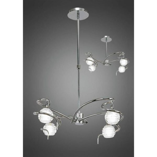 09diyas - Dali Convertible Semi-Telescopic Ceiling Hanging Light 4 Bulbs G9, Polished Chrome