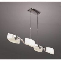 09diyas - Lupa telescopic pendant light Bar 4 G9 bulbs, polished chrome/frosted white glass