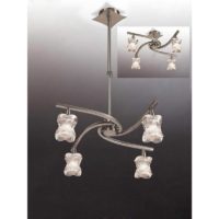 09diyas - Rosa Del Desierto Convertible Pendant Lamp Semi Telescopic Ceiling Light 4 Bulbs G9, satin nickel