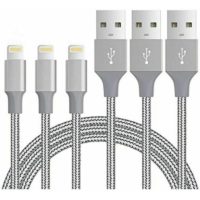 1 1.2 m 1.2 m Pack iPhone charger cable, mfi certified Lightning Cable, Nylon -braided nylon charging cords, compatible with iPhone 11 xs max xr x 8