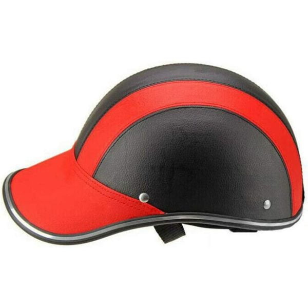 1 Motorcycle Helmet Electric Vehicle Harley Half Helmet Summer Helmet Baseball Helmet Men and women are light and safe and red