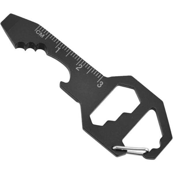 1 Outdoor Multi Tool Pocket Tool Bottle Opener Screwdriver Ruler Screw Wire Stripper Wrench Bits Screwdriver - Black