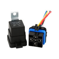 1 Pack 40/30 amp 12V dc Waterproof Relay and Harness - Heavy Duty 12 awg Tinned Copper Wires, 5 Pin spdt Automotive Relay