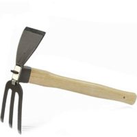 1 Pc Hoe and Rake Two in One With Wooden Handle Digging Hoe for Planting Soil Smoothing and Loosening