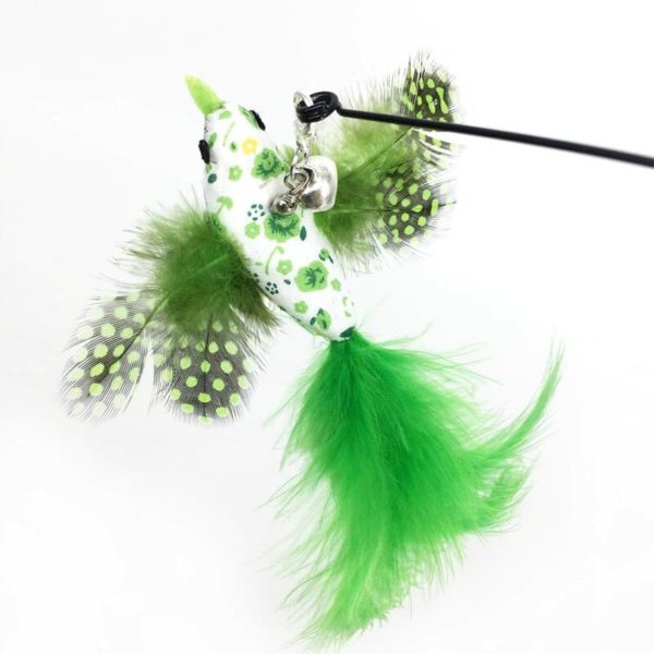 1 Piece Cat Toys, Feather Toys for Cats Fishing Rod Cat Kitten and Kitty Retractable Telescopic with Bell and Suction Cup Wand Teaser Fishing Rod for