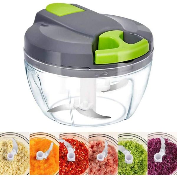 1 Piece Onion Chopper, Mini Chopper, 3 Blades Manual Chopper Food Processor Manual Garlic Chopper for Vegetable Fruit Meat