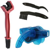 1 Set Portable Bike Chain Cleaning Plastic Brush Tool Bicycle Cleaner Kit Chain Scrubber Chain Bristle Brush for Road Bikes Bicycle Cycling MTB - Red