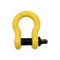 1 straight shackles with secure screws 4.75 t for towing and trailer, galvanized steel (yellow)