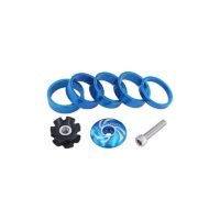 1 x Bike Helmet Kit, Bike Fork, Suspension Ring, Seal Kit, Mountain Bike, Racing Bike, Bike Helmet Replacement Headset Spacer (Blue)