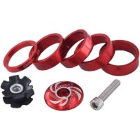 1 x Bike Helmet Kit, Bike Fork, Suspension Ring, Seal Kit, Mountain Bike, Racing Bike, Bike Helmet Spacer Replacement Headset (Red)