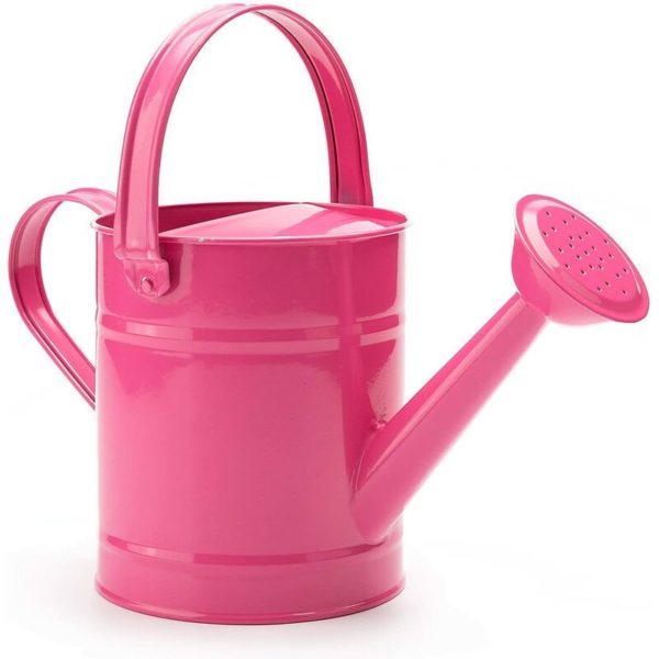 1.5L (or 51oz) Pink Metal Watering Can - Kids Children Garden Outdoor Watering Bucket - Small Portable Indoor Watering Equipment with Anti-Rust