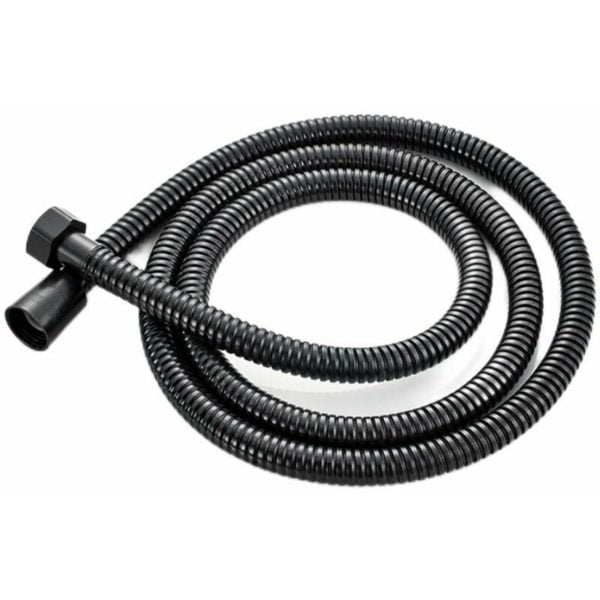 1.5m Black waterproof hose, universal connection, stainless steel