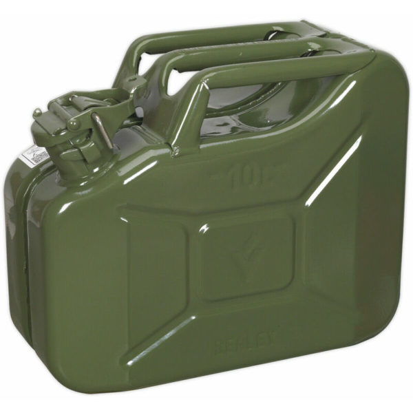 10 Litre Jerry Can - Leak-Proof Bayonet Closure - Fuel Resistant Lining - Green