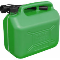 10 Litre Plastic Fuel Can - Safety Screw Lock Cap - Flexible Spout - Green