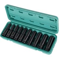 10 PCs Part Effective Deep -Sorget Durve Metric with 8 to 19 mm tools made of heavy tire tire (kit model of 10 room Kit b) Spitz