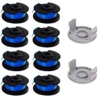 10 Pack 0.065 Line Trimmer Replacement Spool for Ryobi 18v 24v 40v, Fits Ryobi One+ AC14RL3A, 11ft Cordless Line Trimmer, 8 Spools + 2 Trimmer Caps