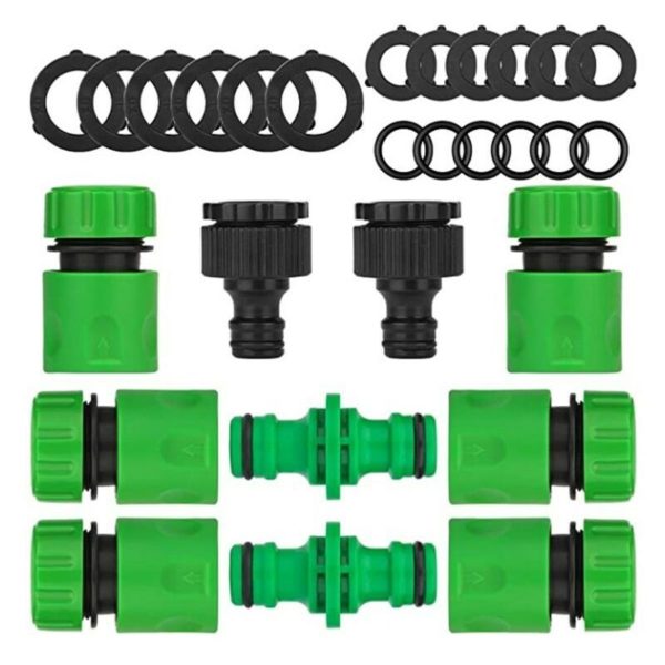 10 Pack Garden Hose Quick Connector Set (6Pcs 1/2 Hose Quick Connector, 2Pcs Double Connector, 2Pcs Tap Nose Connector)