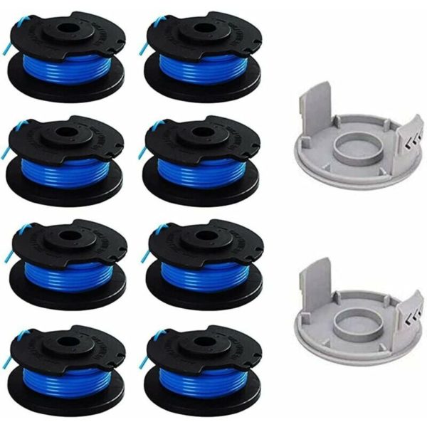 10 Packs Replacement Thumb Trimmer Spool for Ryobi Compatible with Ryobi One+ AC14RL3A Cordless Line Trimmer 8 Spools + 2 Trimmer Caps