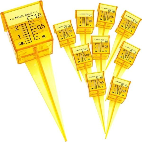 10 Pcs 1.5 Rain Gauge/Sprinkler Gauge Wide Mouth Bright Yellow Outdoor Water Gauge