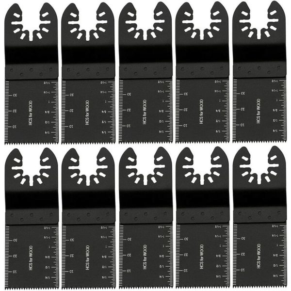 10 Pcs 34Mm Multi-Tool Blades Oscillating Blade Carbon Steel Diy Multi-Purpose Tools For Sawing Cutting Scraping Shaping Polishing And Removing Grout