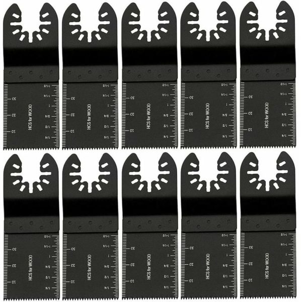 10 Pcs 34Mm Multi-Tool Blades Oscillating Blade Carbon Steel Diy Multi-Purpose Tools For Sawing Cutting Scraping Shaping Polishing And Removing Grout