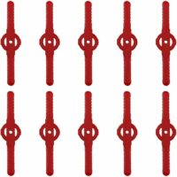 10 Pcs Lawn Mower Blades Garden Mower Accessories Plastic Replacement Blades Garden Tools Small Hole 5mm for Backyard Lawn Mower Cordless Edger (Red)