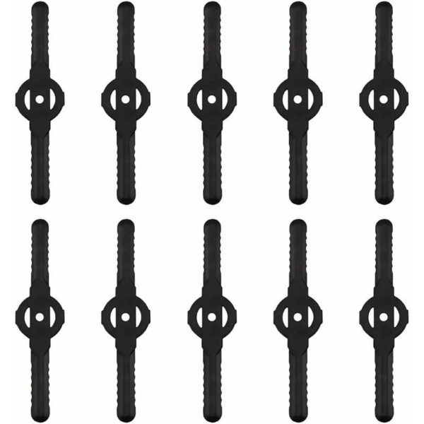 10 Pcs Lawn Mower Blades Garden Mower Accessories Replacement Plastic Blades Garden Tools Small Hole 5mm for Garden Lawn Mower Cordless Edger(Black)