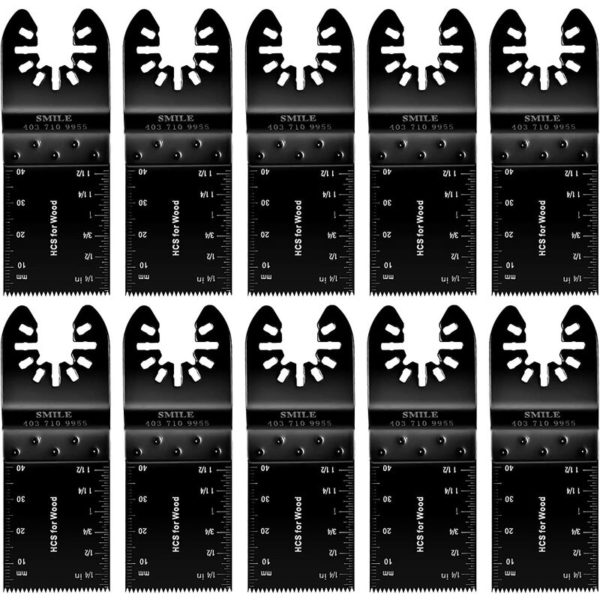 10 Pcs Oscillating Saw Blades, Oscillating Saw Blades Universal Carbon Steel, Oscillating Multi-Tool Saw Blades for Cutting Wood, Plastic, 34Mm