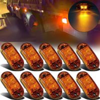 10 Pcs Truck Trailer LED Marker Light Side Marker Light - Waterproof Super Bright Trailer Light Tail Light Brake Turn Signal Light