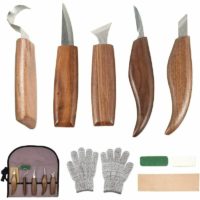 10 Pieces Carbon Steel Wood Carving Tools Wood Carving Tool Set with Hook Knife Professional Carving Knives Wood Engraving Tools for Woodworking